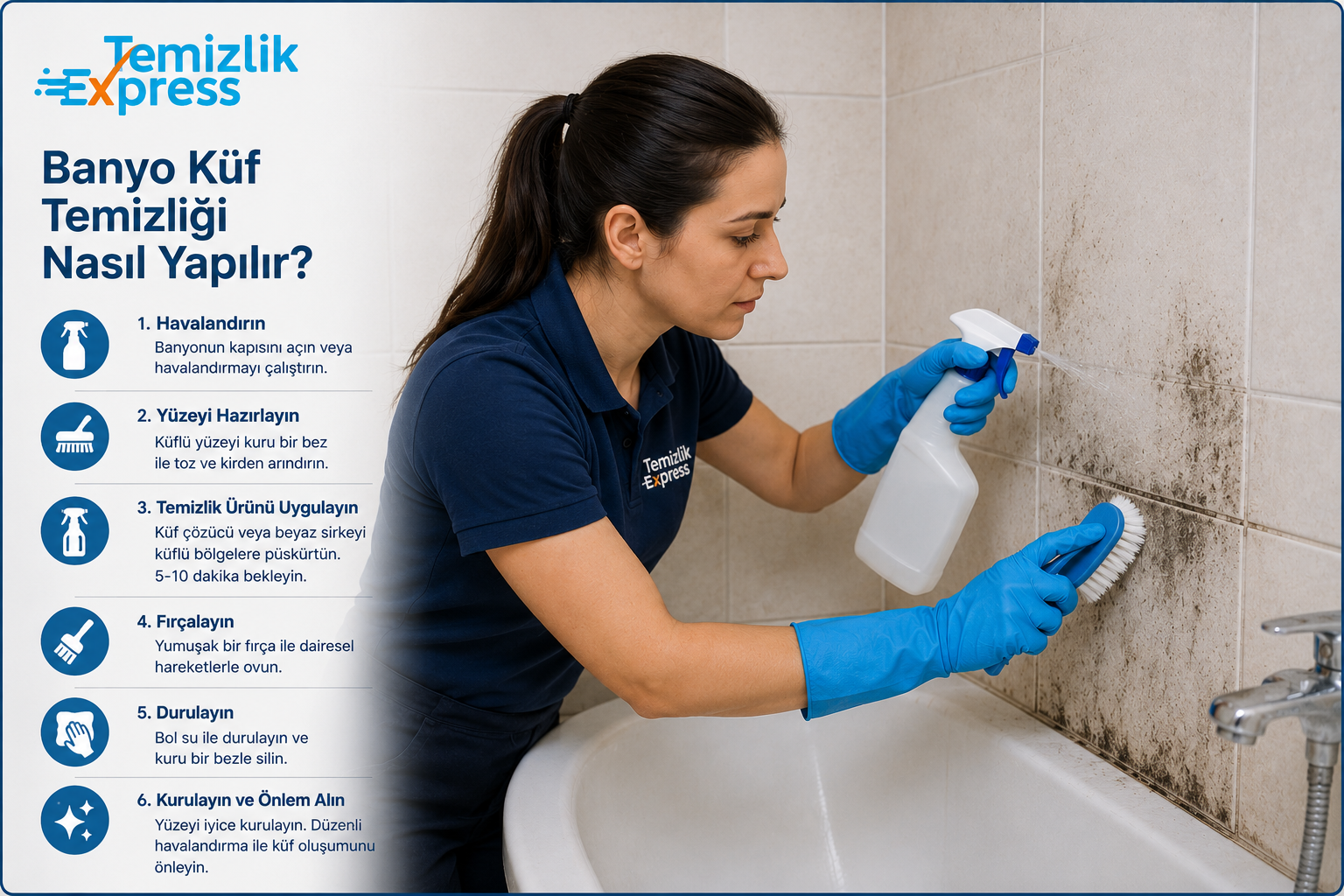 Banyo Küf Temizliği Nasıl Yapılır? Küfü Kalıcı Yok Eden Rehber