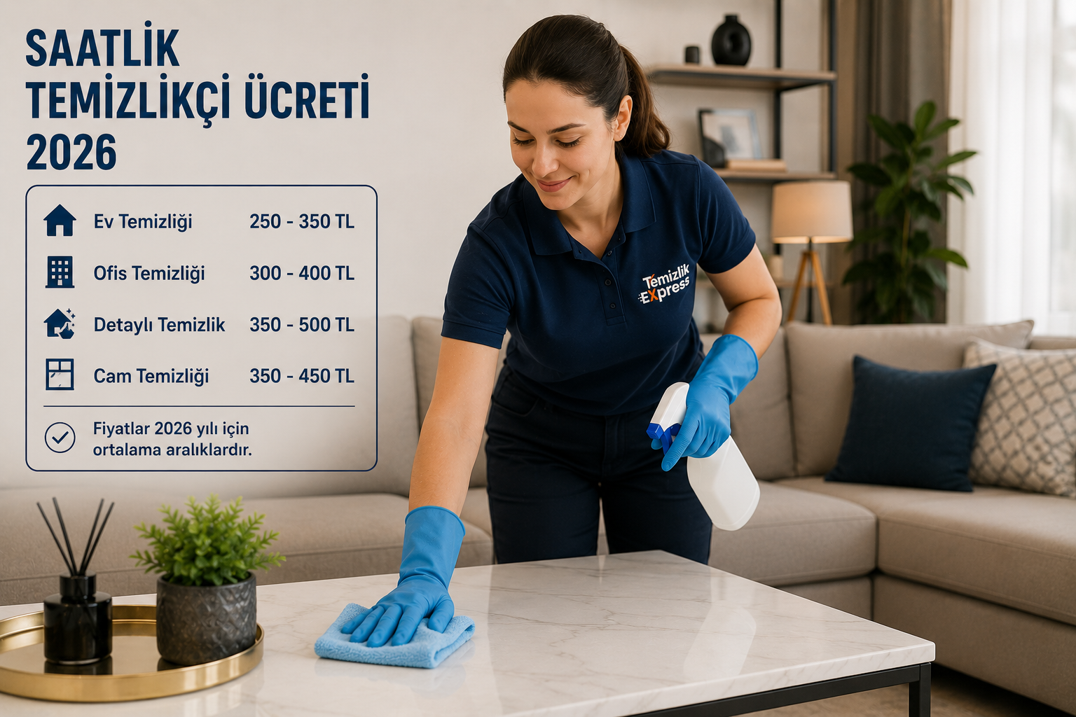 Saatlik Temizlikçi Ücreti 2026: Saat Başı Fiyatlar ve Hesaplama Rehberi