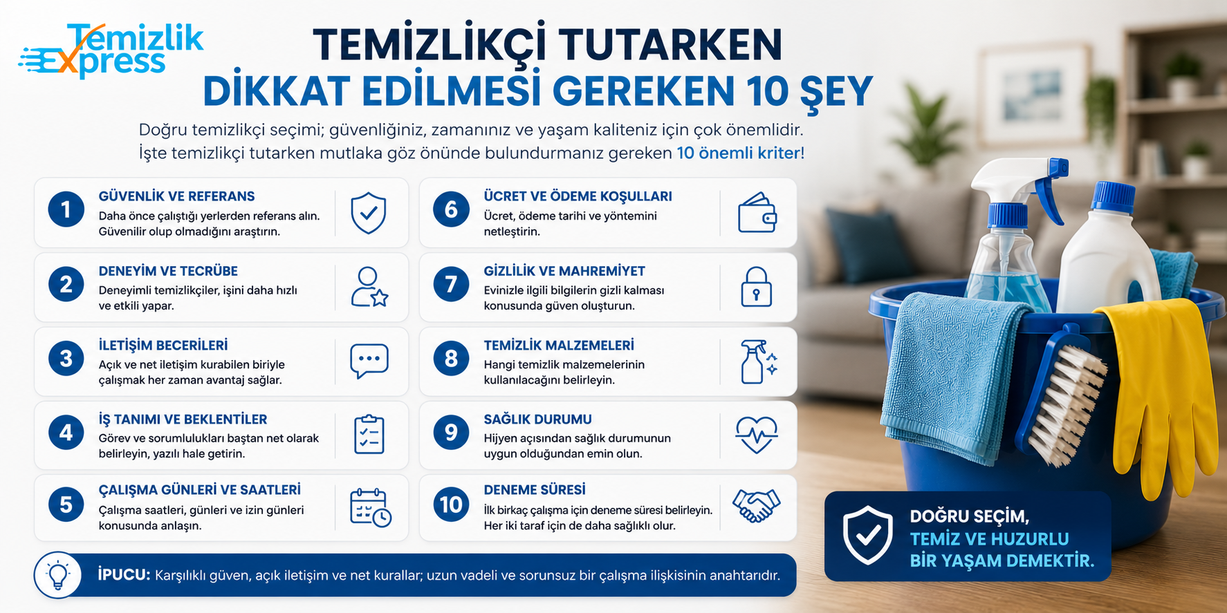 Temizlikçi Tutarken Dikkat Edilmesi Gereken 10 Şey